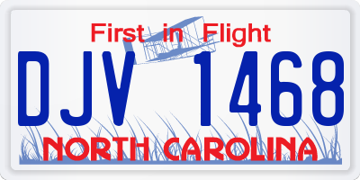 NC license plate DJV1468