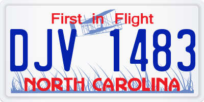 NC license plate DJV1483