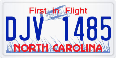 NC license plate DJV1485