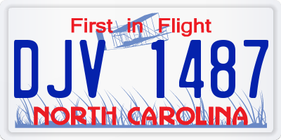 NC license plate DJV1487