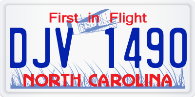 NC license plate DJV1490