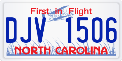NC license plate DJV1506
