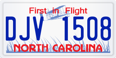 NC license plate DJV1508