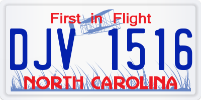 NC license plate DJV1516
