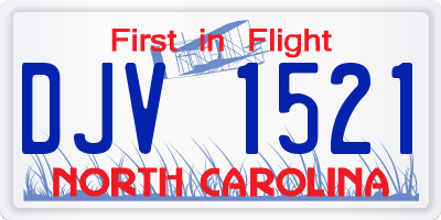 NC license plate DJV1521