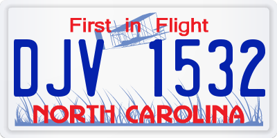 NC license plate DJV1532