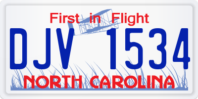 NC license plate DJV1534