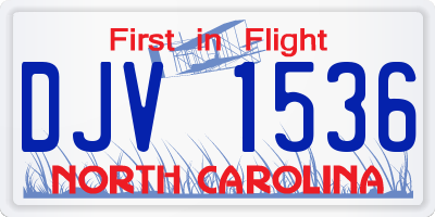 NC license plate DJV1536