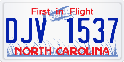 NC license plate DJV1537
