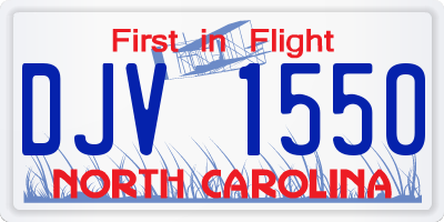 NC license plate DJV1550
