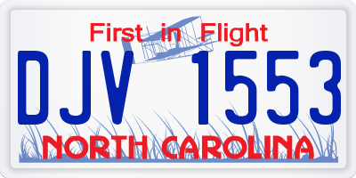 NC license plate DJV1553