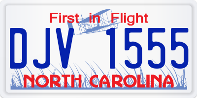 NC license plate DJV1555
