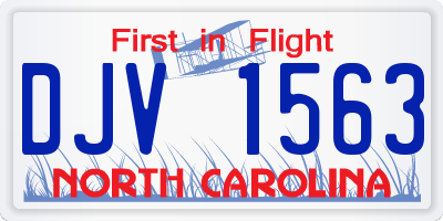 NC license plate DJV1563