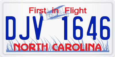 NC license plate DJV1646