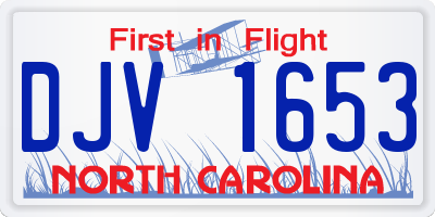 NC license plate DJV1653