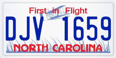 NC license plate DJV1659