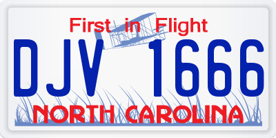 NC license plate DJV1666