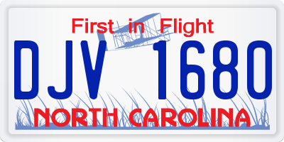 NC license plate DJV1680