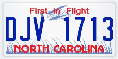 NC license plate DJV1713