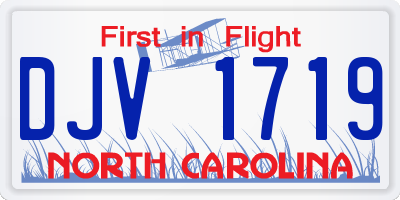 NC license plate DJV1719