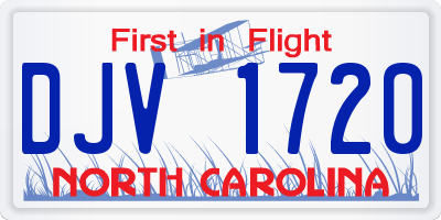 NC license plate DJV1720
