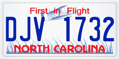 NC license plate DJV1732