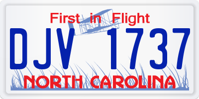 NC license plate DJV1737