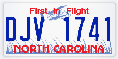 NC license plate DJV1741