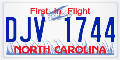 NC license plate DJV1744