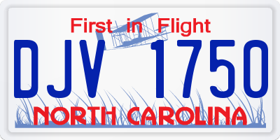 NC license plate DJV1750