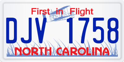 NC license plate DJV1758