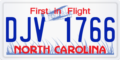 NC license plate DJV1766