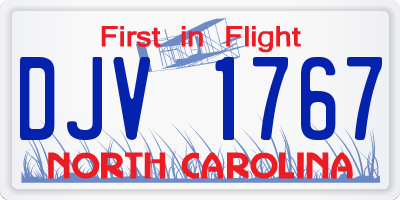 NC license plate DJV1767