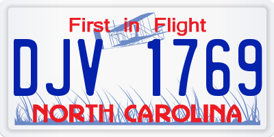 NC license plate DJV1769