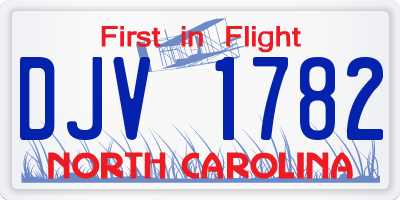 NC license plate DJV1782