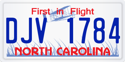 NC license plate DJV1784