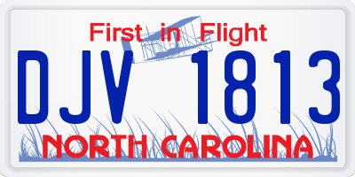 NC license plate DJV1813