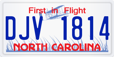 NC license plate DJV1814