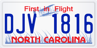 NC license plate DJV1816