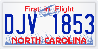 NC license plate DJV1853