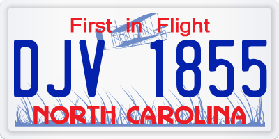 NC license plate DJV1855