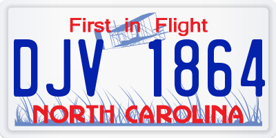 NC license plate DJV1864