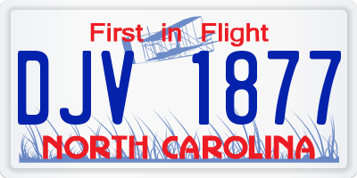 NC license plate DJV1877
