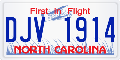NC license plate DJV1914