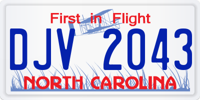 NC license plate DJV2043