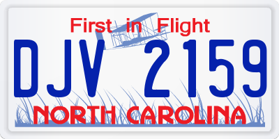 NC license plate DJV2159