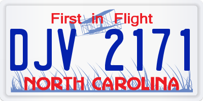 NC license plate DJV2171