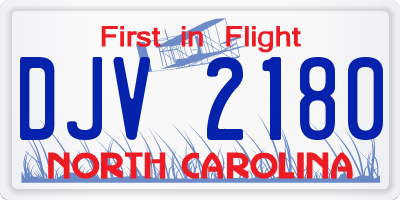 NC license plate DJV2180