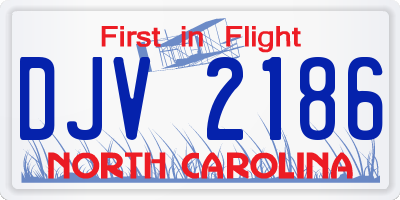 NC license plate DJV2186