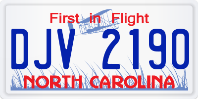 NC license plate DJV2190